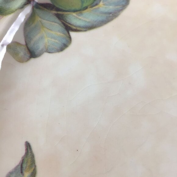 Set of 2 Vintage Amiata Italy Salad Plates, Fruit & Gold Lattice Rim - Picture 7 of 9